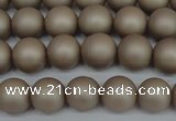 CSB1320 15.5 inches 4mm matte round shell pearl beads wholesale