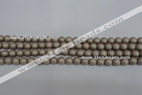 CSB1320 15.5 inches 4mm matte round shell pearl beads wholesale