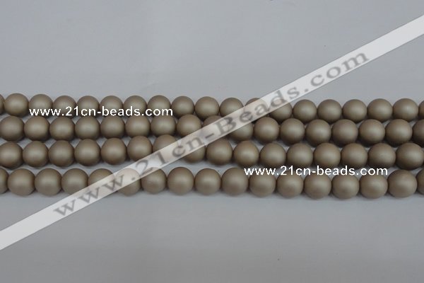 CSB1321 15.5 inches 6mm matte round shell pearl beads wholesale