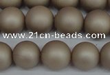 CSB1322 15.5 inches 8mm matte round shell pearl beads wholesale