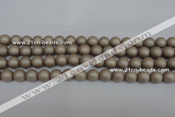 CSB1322 15.5 inches 8mm matte round shell pearl beads wholesale