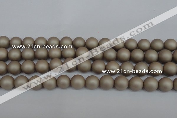 CSB1323 15.5 inches 10mm matte round shell pearl beads wholesale