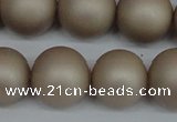 CSB1324 15.5 inches 12mm matte round shell pearl beads wholesale