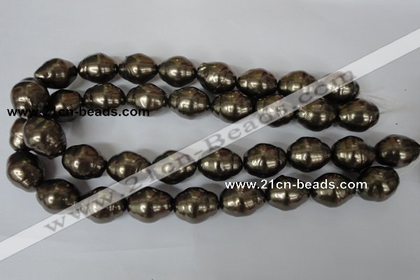 CSB133 15.5 inches 18*22mm nuggets shell pearl beads wholesale