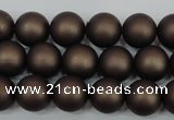 CSB1330 15.5 inches 4mm matte round shell pearl beads wholesale