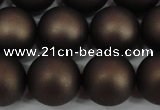 CSB1334 15.5 inches 12mm matte round shell pearl beads wholesale