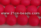 CSB1345 15.5 inches 4mm matte round shell pearl beads wholesale