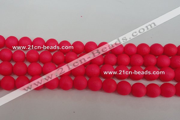 CSB1346 15.5 inches 6mm matte round shell pearl beads wholesale