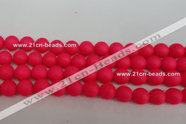 CSB1347 15.5 inches 8mm matte round shell pearl beads wholesale