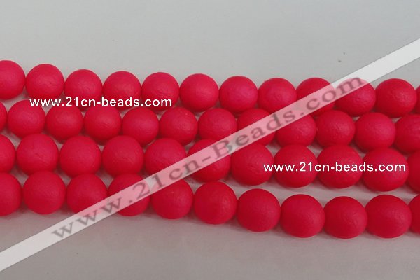 CSB1349 15.5 inches 12mm matte round shell pearl beads wholesale