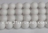 CSB1350 15.5 inches 4mm matte round shell pearl beads wholesale