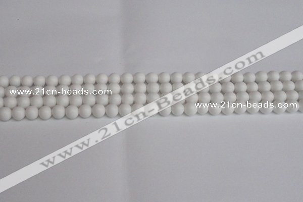 CSB1350 15.5 inches 4mm matte round shell pearl beads wholesale