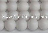 CSB1353 15.5 inches 10mm matte round shell pearl beads wholesale