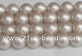 CSB1355 15.5 inches 4mm matte round shell pearl beads wholesale