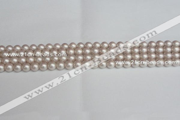 CSB1355 15.5 inches 4mm matte round shell pearl beads wholesale