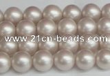 CSB1356 15.5 inches 6mm matte round shell pearl beads wholesale