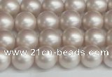 CSB1357 15.5 inches 8mm matte round shell pearl beads wholesale