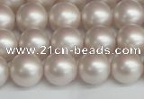 CSB1358 15.5 inches 10mm matte round shell pearl beads wholesale