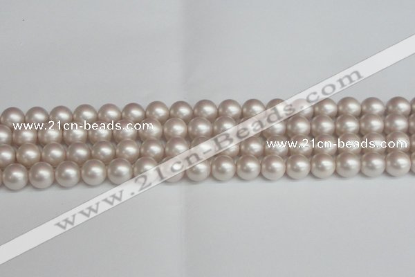 CSB1358 15.5 inches 10mm matte round shell pearl beads wholesale