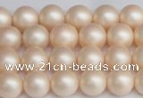 CSB1362 15.5 inches 8mm matte round shell pearl beads wholesale