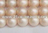 CSB1363 15.5 inches 10mm matte round shell pearl beads wholesale