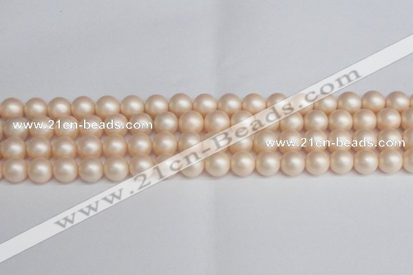 CSB1363 15.5 inches 10mm matte round shell pearl beads wholesale