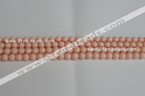 CSB1366 15.5 inches 6mm matte round shell pearl beads wholesale