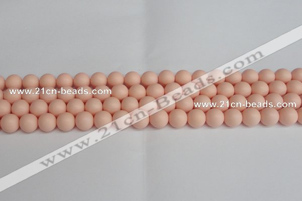 CSB1368 15.5 inches 10mm matte round shell pearl beads wholesale