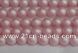 CSB1370 15.5 inches 4mm matte round shell pearl beads wholesale