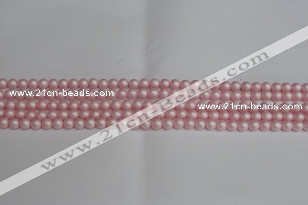 CSB1370 15.5 inches 4mm matte round shell pearl beads wholesale