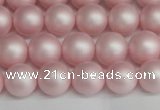 CSB1373 15.5 inches 10mm matte round shell pearl beads wholesale