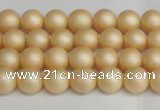 CSB1375 15.5 inches 4mm matte round shell pearl beads wholesale