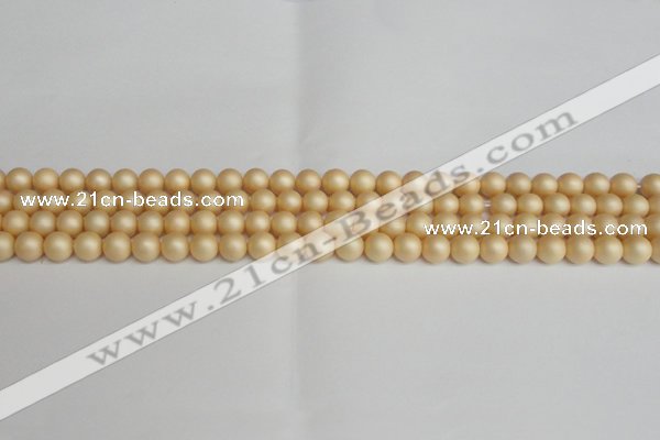 CSB1375 15.5 inches 4mm matte round shell pearl beads wholesale