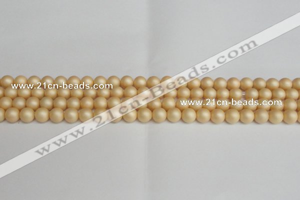 CSB1376 15.5 inches 6mm matte round shell pearl beads wholesale