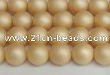 CSB1377 15.5 inches 8mm matte round shell pearl beads wholesale