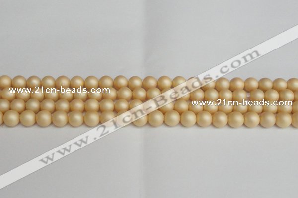 CSB1377 15.5 inches 8mm matte round shell pearl beads wholesale