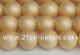 CSB1379 15.5 inches 12mm matte round shell pearl beads wholesale