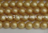 CSB1380 15.5 inches 4mm matte round shell pearl beads wholesale