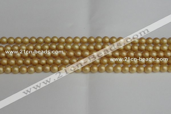 CSB1381 15.5 inches 6mm matte round shell pearl beads wholesale