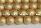 CSB1382 15.5 inches 8mm matte round shell pearl beads wholesale