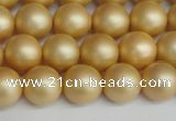 CSB1383 15.5 inches 10mm matte round shell pearl beads wholesale