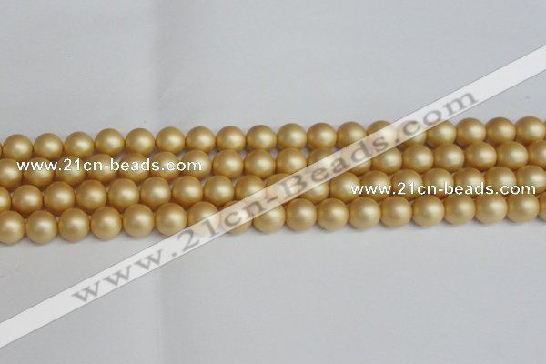 CSB1383 15.5 inches 10mm matte round shell pearl beads wholesale