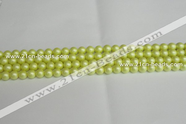 CSB1385 15.5 inches 4mm matte round shell pearl beads wholesale