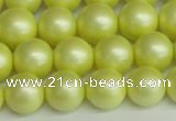 CSB1388 15.5 inches 10mm matte round shell pearl beads wholesale