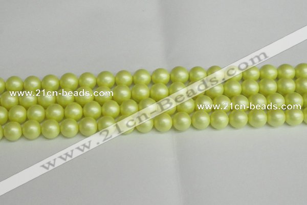 CSB1388 15.5 inches 10mm matte round shell pearl beads wholesale