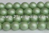 CSB1390 15.5 inches 4mm matte round shell pearl beads wholesale