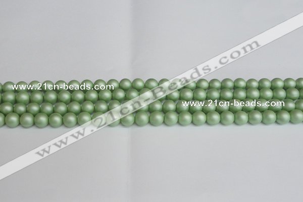 CSB1390 15.5 inches 4mm matte round shell pearl beads wholesale