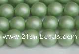 CSB1392 15.5 inches 8mm matte round shell pearl beads wholesale