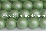 CSB1393 15.5 inches 10mm matte round shell pearl beads wholesale