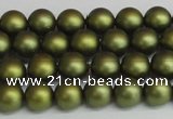 CSB1396 15.5 inches 6mm matte round shell pearl beads wholesale